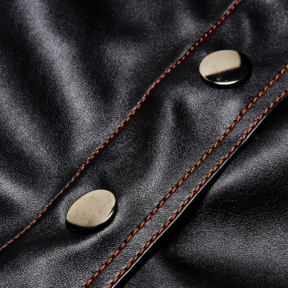Proenza Schouler NEW Leather Midi Skirt. Black brown top stitching. Sz 2